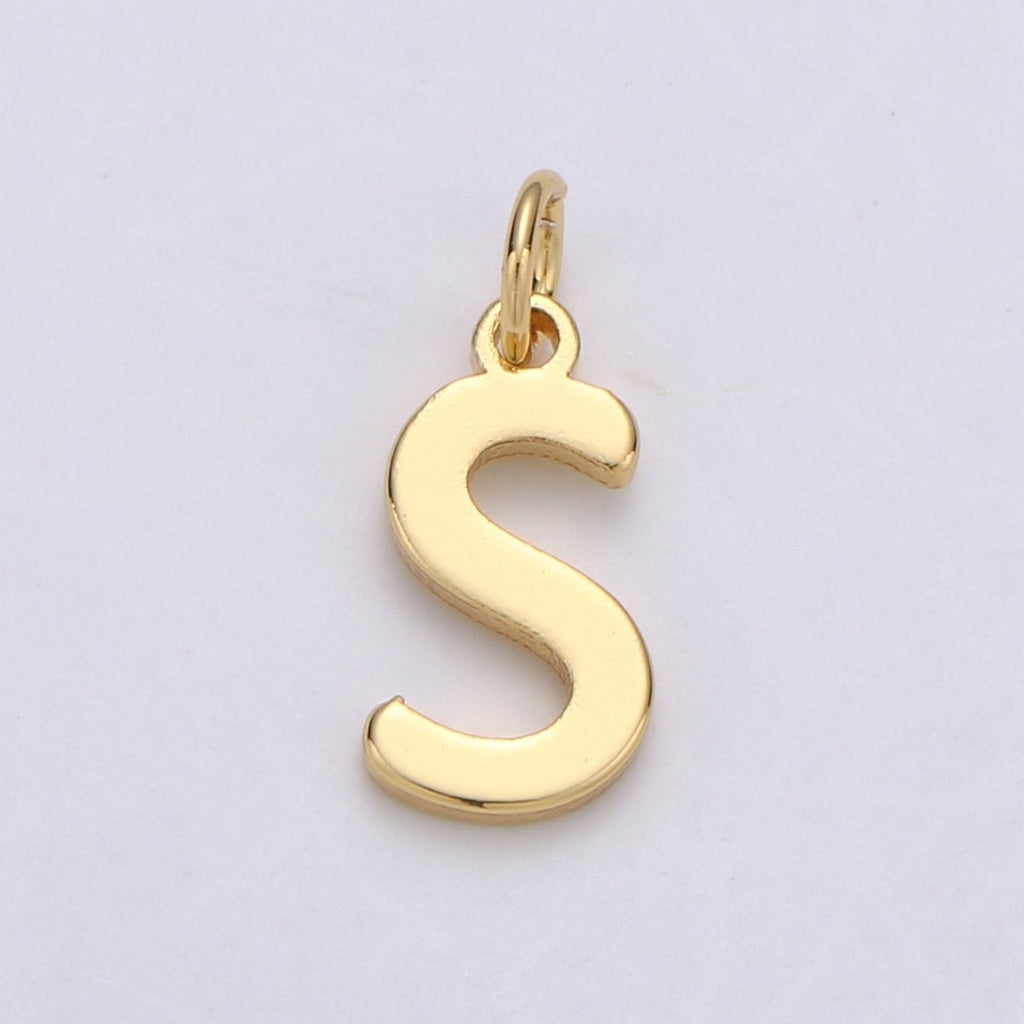 14k Gold Filled Personalized Initial Charm Initial Pendant, Letter Charm, Minimalist Alphabet Letter Charm, Monogram Charm Add On Charm A-113 to A-125