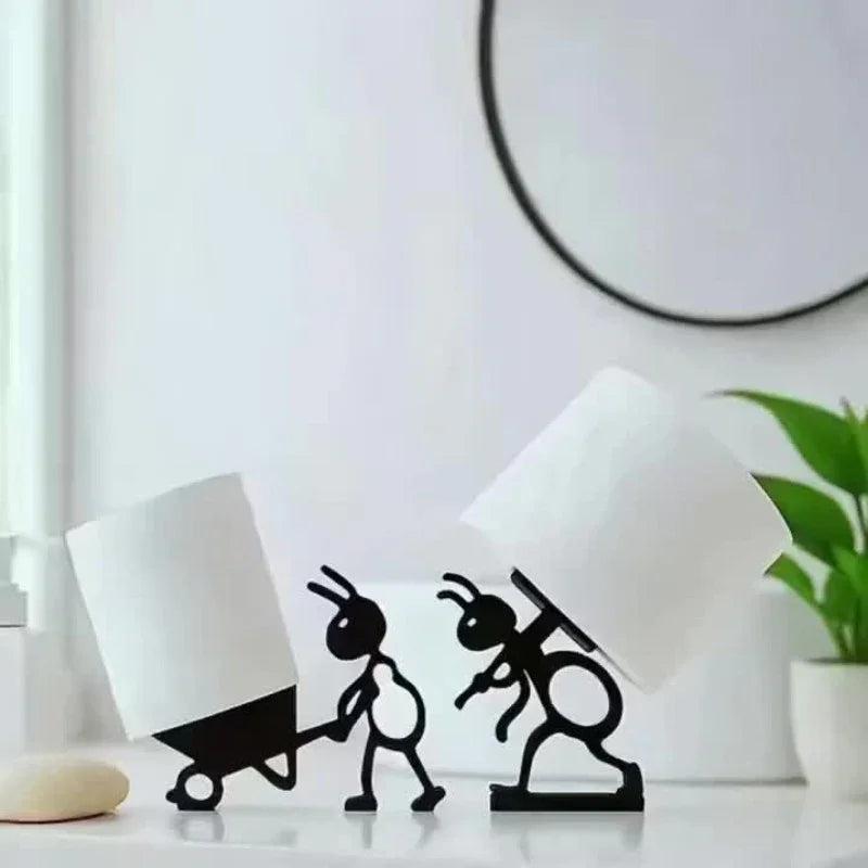 2pcs Modern Ant-Shaped Toilet Paper Holders - Self-Adhesive, Durable Plastic, Cute Animal Design for Bathroom & Office Decor, Ideal Gift for Home or Office Restrooms, Restroom Decor And Accessories, Playful Design, Easy Insta