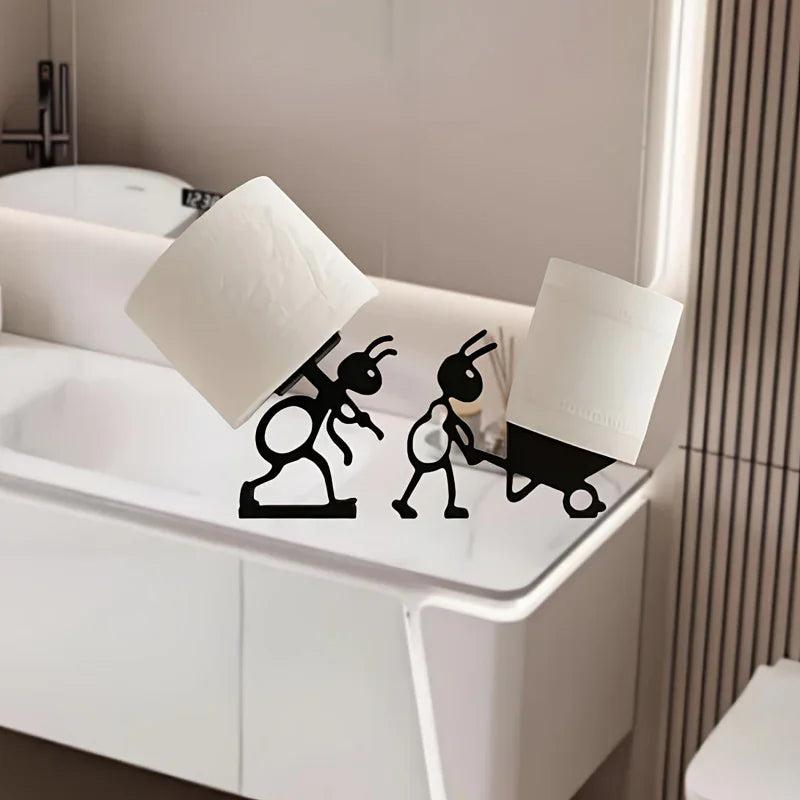 2pcs Modern Ant-Shaped Toilet Paper Holders - Self-Adhesive, Durable Plastic, Cute Animal Design for Bathroom & Office Decor, Ideal Gift for Home or Office Restrooms, Restroom Decor And Accessories, Playful Design, Easy Insta