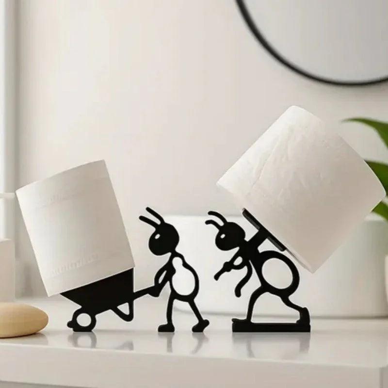2pcs Modern Ant-Shaped Toilet Paper Holders - Self-Adhesive, Durable Plastic, Cute Animal Design for Bathroom & Office Decor, Ideal Gift for Home or Office Restrooms, Restroom Decor And Accessories, Playful Design, Easy Insta