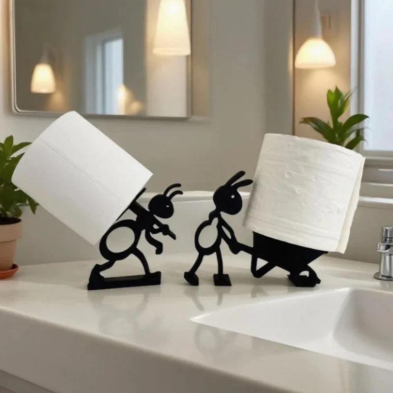 2pcs Modern Ant-Shaped Toilet Paper Holders - Self-Adhesive, Durable Plastic, Cute Animal Design for Bathroom & Office Decor, Ideal Gift for Home or Office Restrooms, Restroom Decor And Accessories, Playful Design, Easy Insta