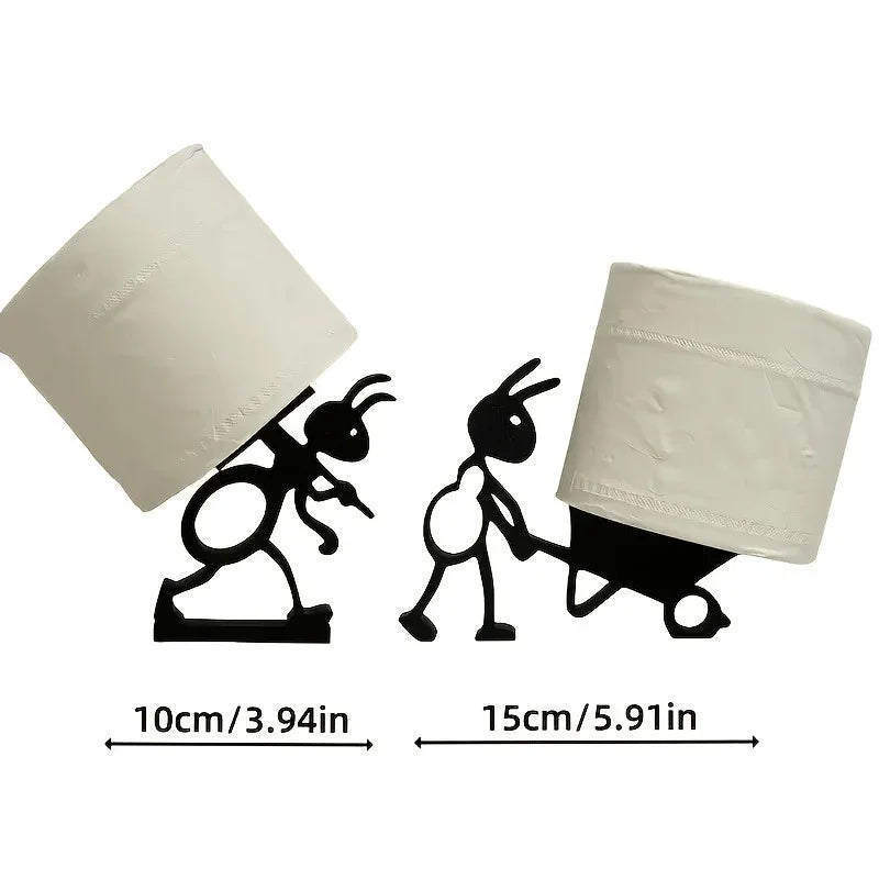 2pcs Modern Ant-Shaped Toilet Paper Holders - Self-Adhesive, Durable Plastic, Cute Animal Design for Bathroom & Office Decor, Ideal Gift for Home or Office Restrooms, Restroom Decor And Accessories, Playful Design, Easy Insta