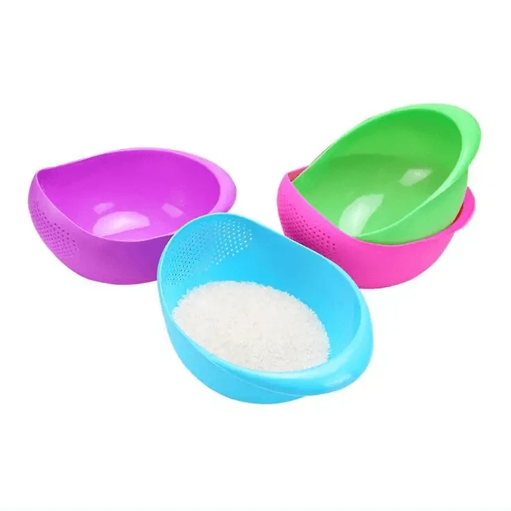 2PCS Nordic Food Grade Plastic Rice Beans Peas Washing Filter Strainer Basket Sieve Drainer Cleaning Gadget Food Grade Plastic Rice Beans Peas Washing Filter Strainer Basket Sieve Drainer Cleaning Gadget Kitchen Accessories
